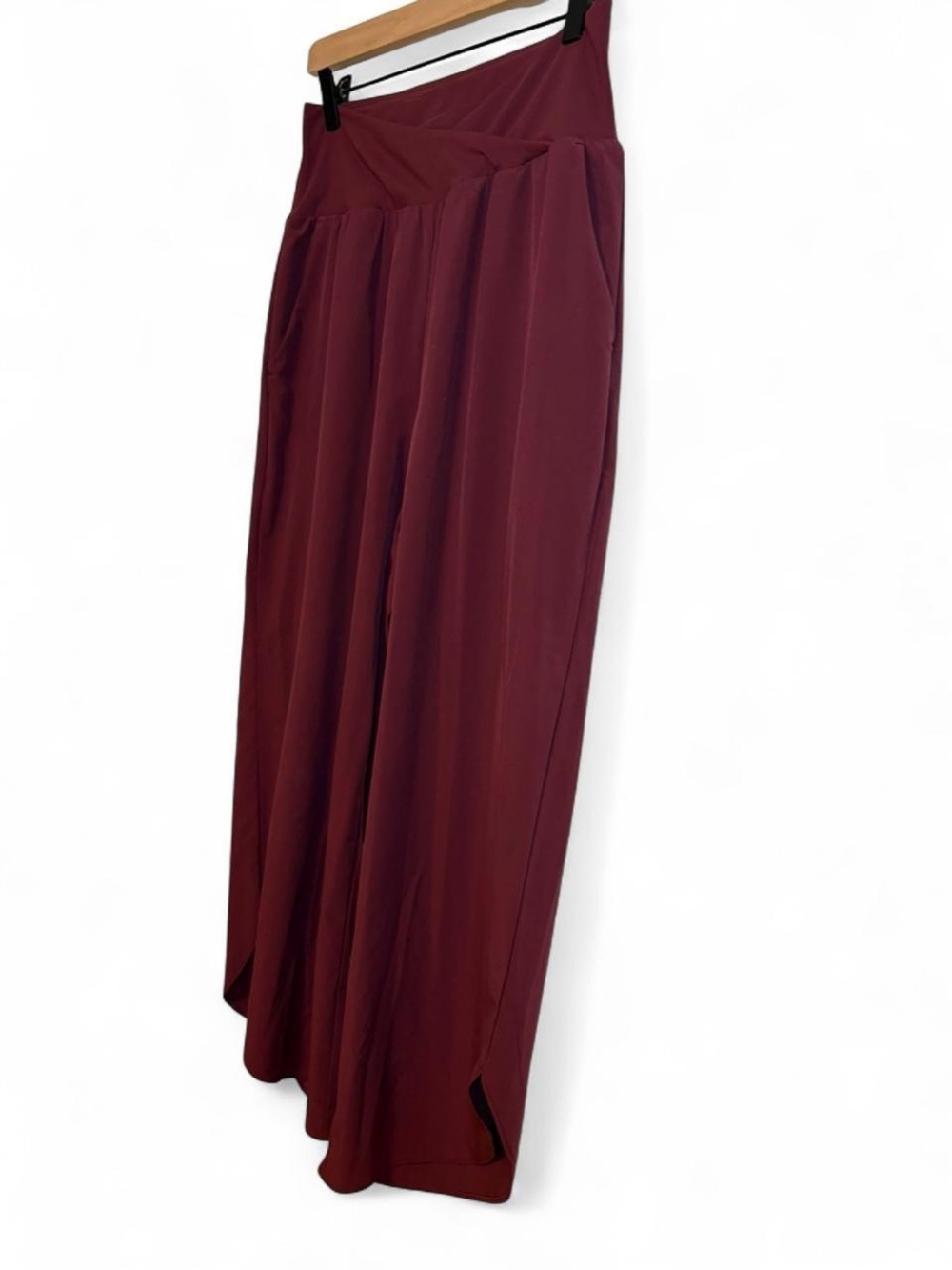 HALARA Wide Leg Cropped Pants in Burgundy - Picture 5 of 8